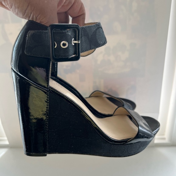 🚨 Black Coach Wedge Sandals size 9 - Picture 9 of 14